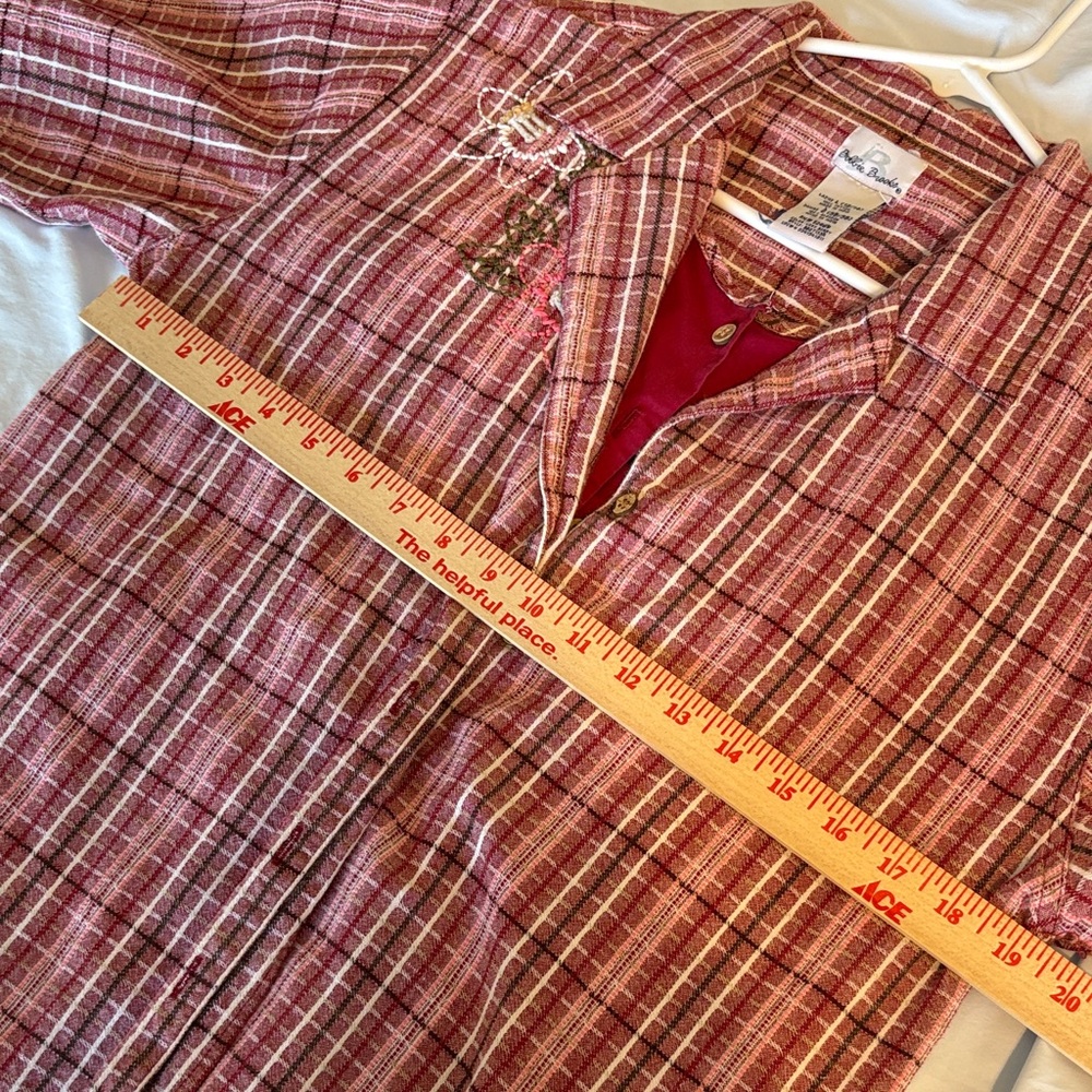 Bobby Brooks Floral Embroidered‎ Plaid Fabric - Picture 7 of 9